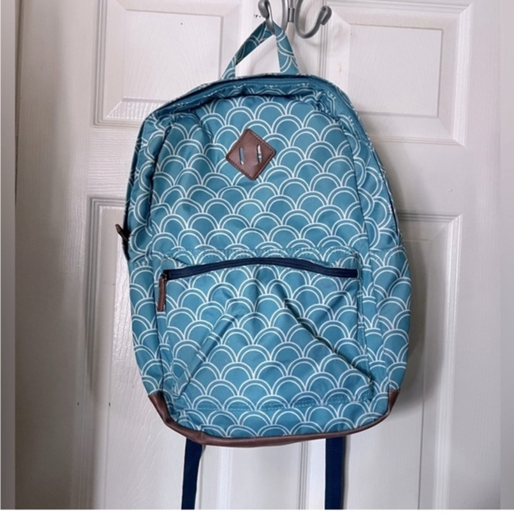 Teal mermaid Patterned Backpack